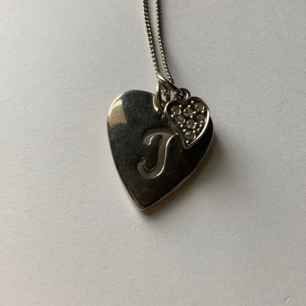 J Initial Heart Pendant Necklace